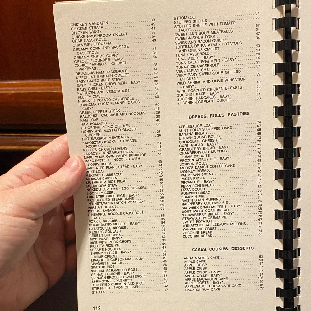 Allegheny Eats 1987 community Recipe Book